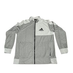 Adidas Mens Grey and White Full Zip Track Jacket, Size L